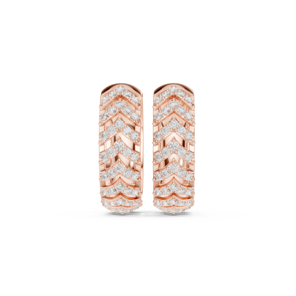 Golden Chevron Luxe Lab-Grown Diamond Hoop Earrings