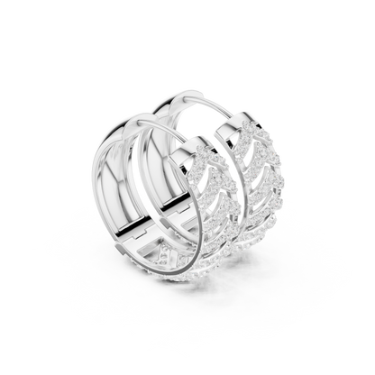 Golden Chevron Luxe Lab-Grown Diamond Hoop Earrings