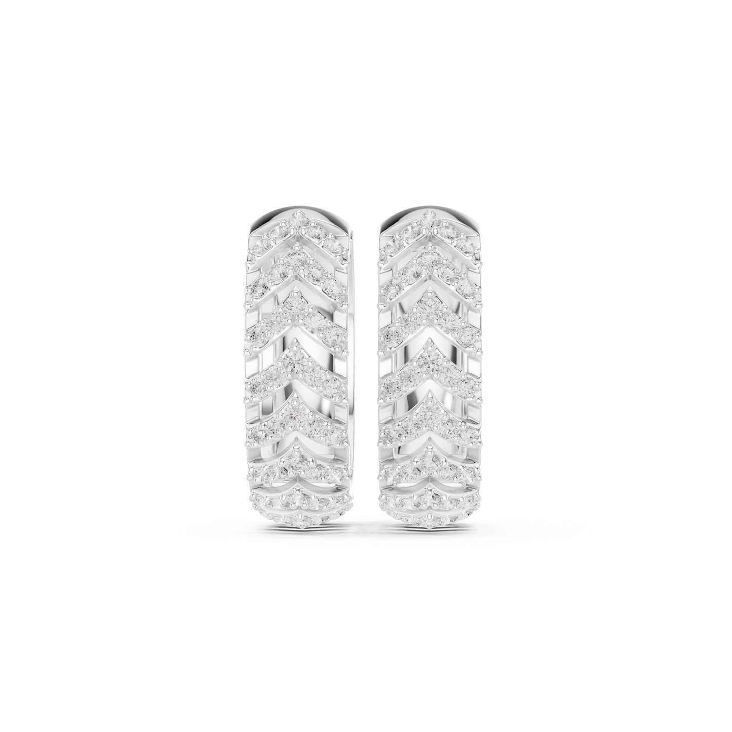 Golden Chevron Luxe Lab-Grown Diamond Hoop Earrings