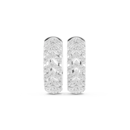 Golden Chevron Luxe Lab-Grown Diamond Hoop Earrings