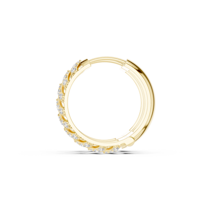 Golden Chevron Luxe Lab-Grown Diamond Hoop Earrings