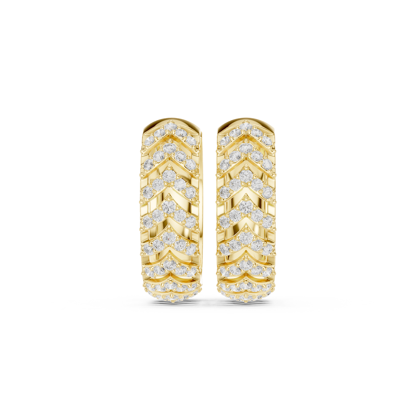Golden Chevron Luxe Lab-Grown Diamond Hoop Earrings