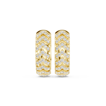 Golden Chevron Luxe Lab-Grown Diamond Hoop Earrings
