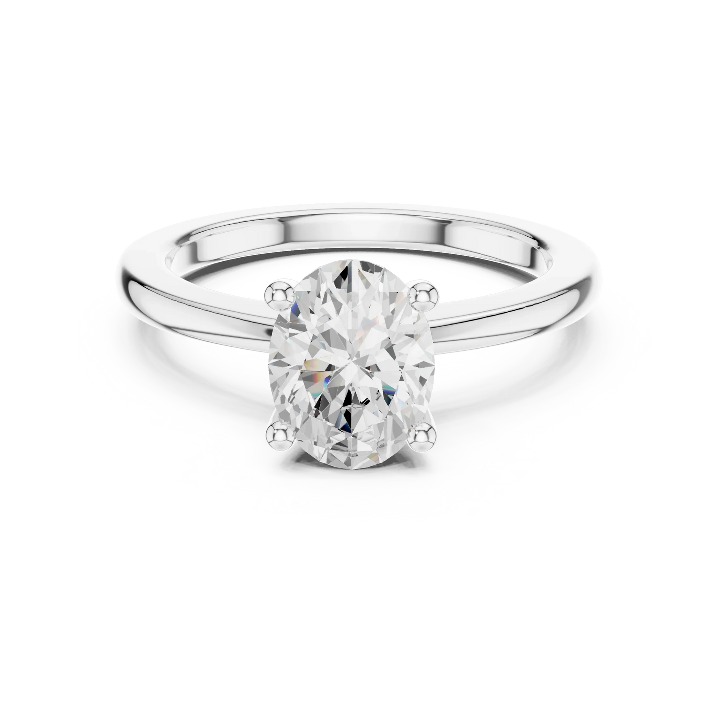 Celestial Oval Brilliance Diamond Ring in White Gold with Oval Diamond
