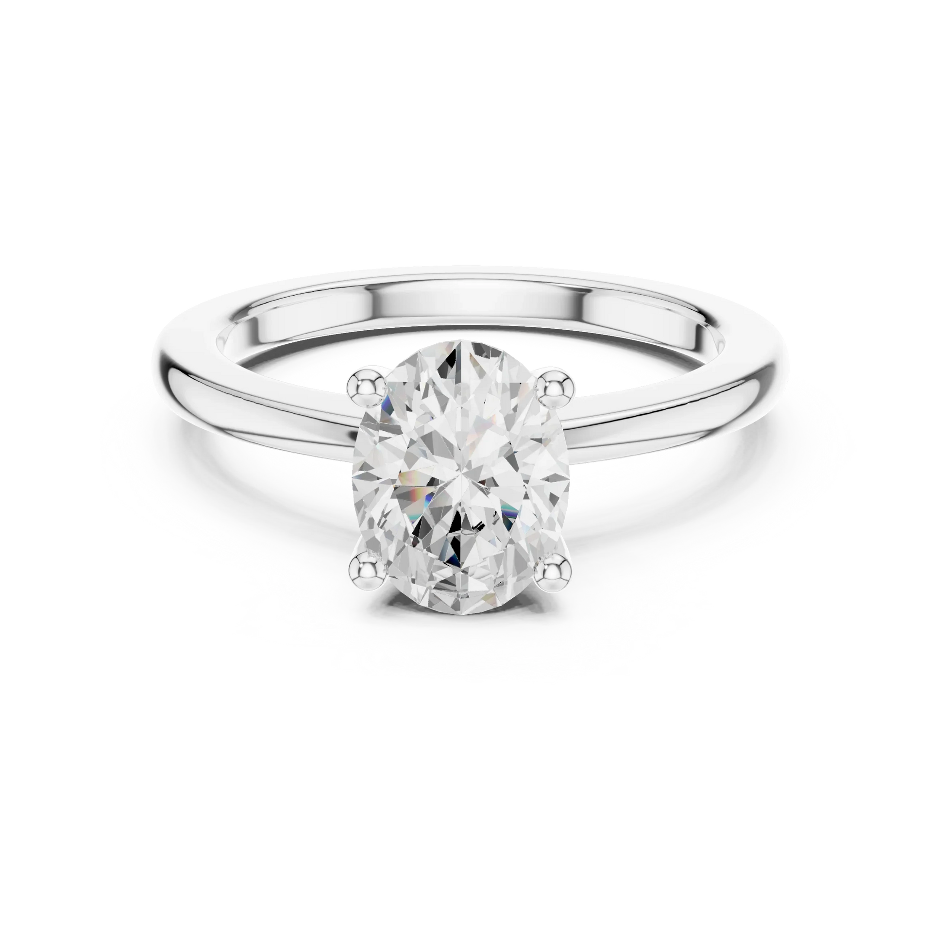 Celestial Oval Brilliance Diamond Ring in White Gold with Oval Diamond