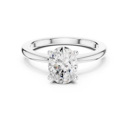 Celestial Oval Brilliance Diamond Ring in White Gold with Oval Diamond