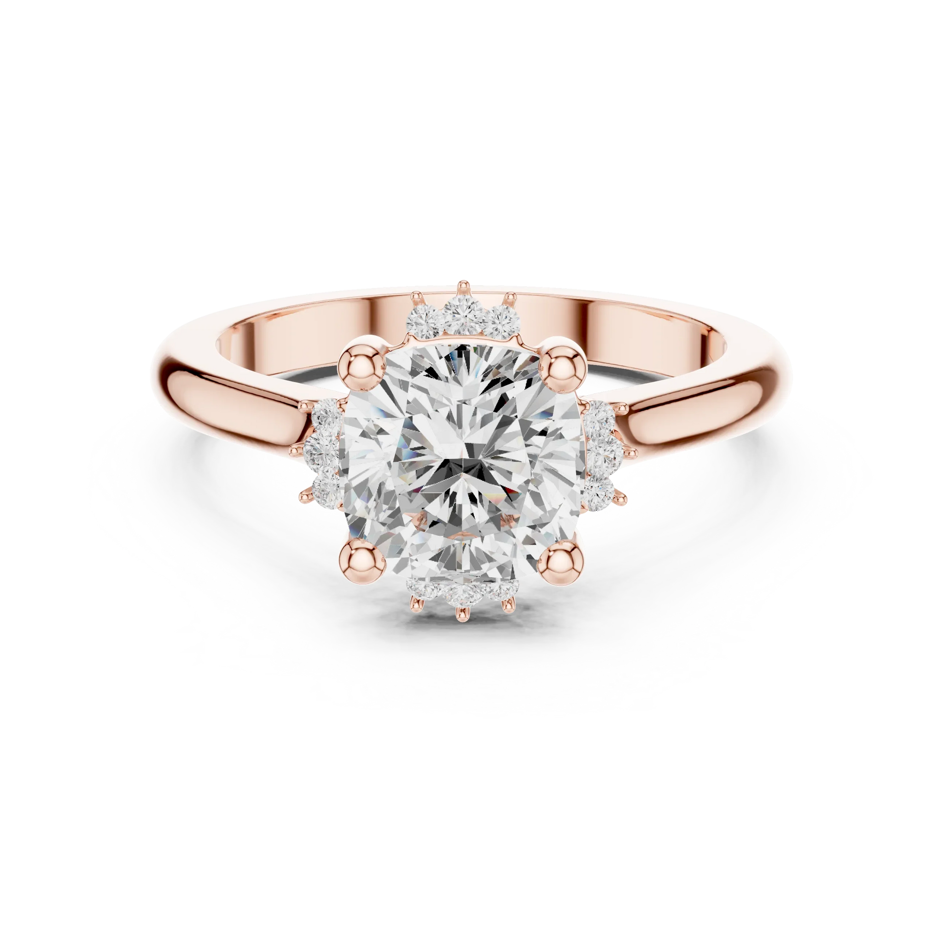 Cushion cluster ring in rose gold with lab-grown diamond 鈥?Australia