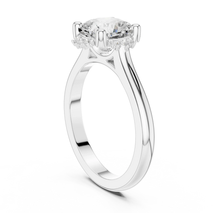 Back side view of white gold cushion cluster ring with lab-grown diamond 鈥?Australia