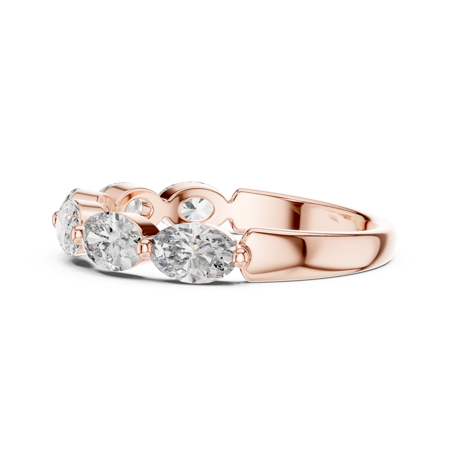 Elegant Gold-Tone Oval Crystal Eternity Band