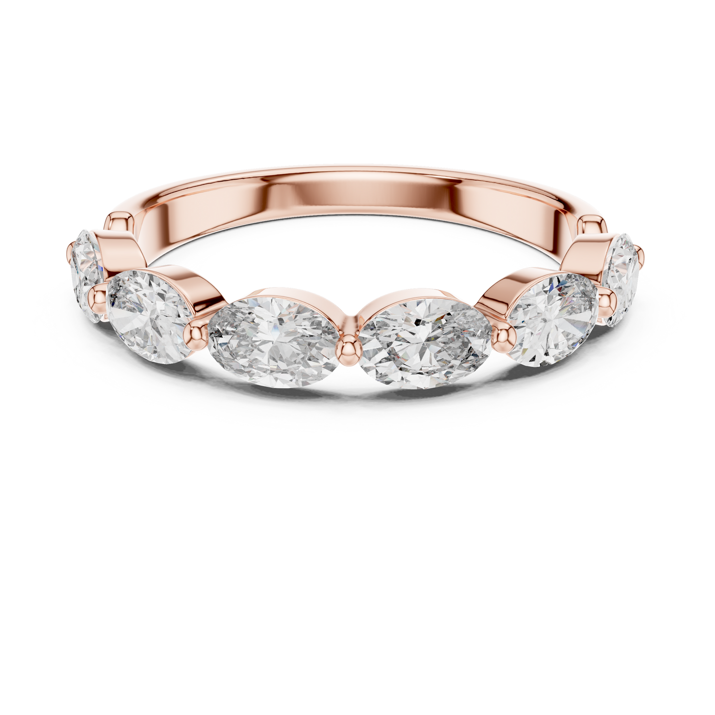 Elegant Gold-Tone Oval Crystal Eternity Band