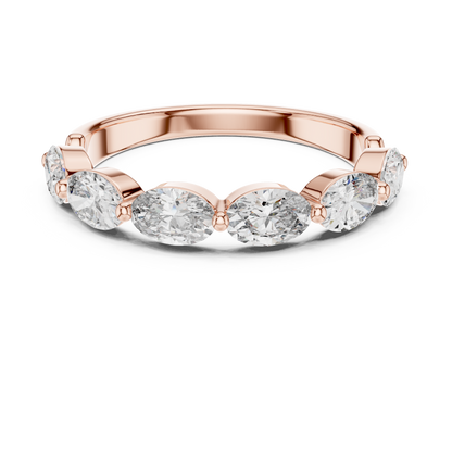 Elegant Gold-Tone Oval Crystal Eternity Band