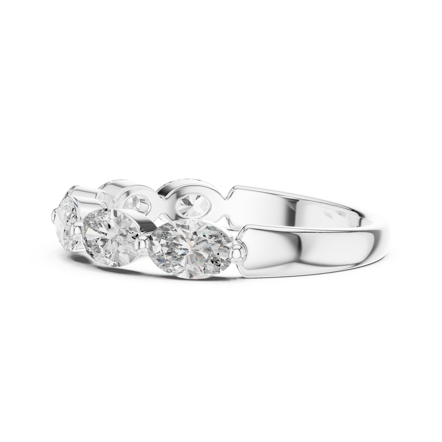 Elegant Gold-Tone Oval Crystal Eternity Band