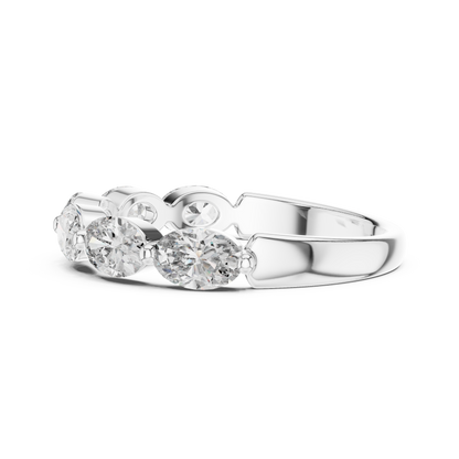Elegant Gold-Tone Oval Crystal Eternity Band
