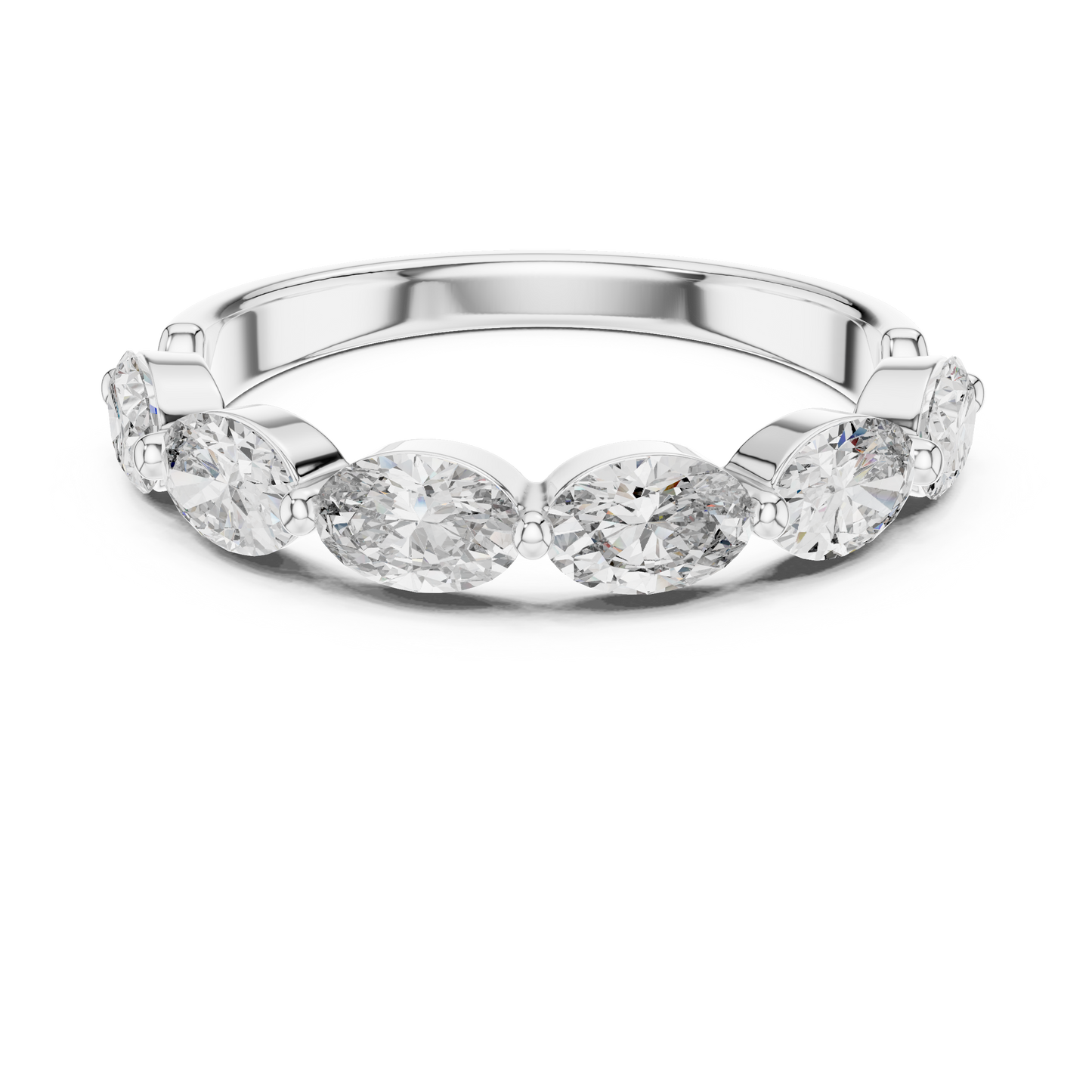 Elegant Gold-Tone Oval Crystal Eternity Band