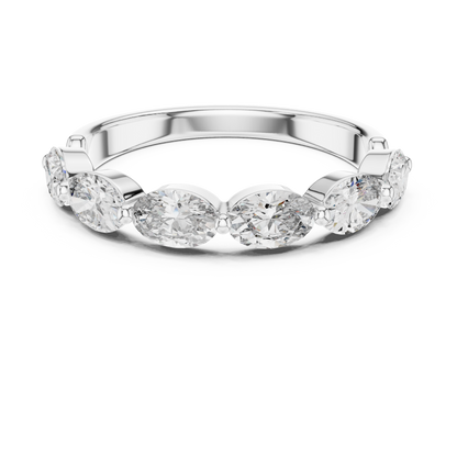 Elegant Gold-Tone Oval Crystal Eternity Band