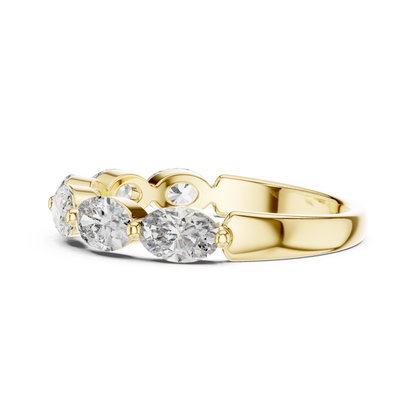 Elegant Gold-Tone Oval Crystal Eternity Band