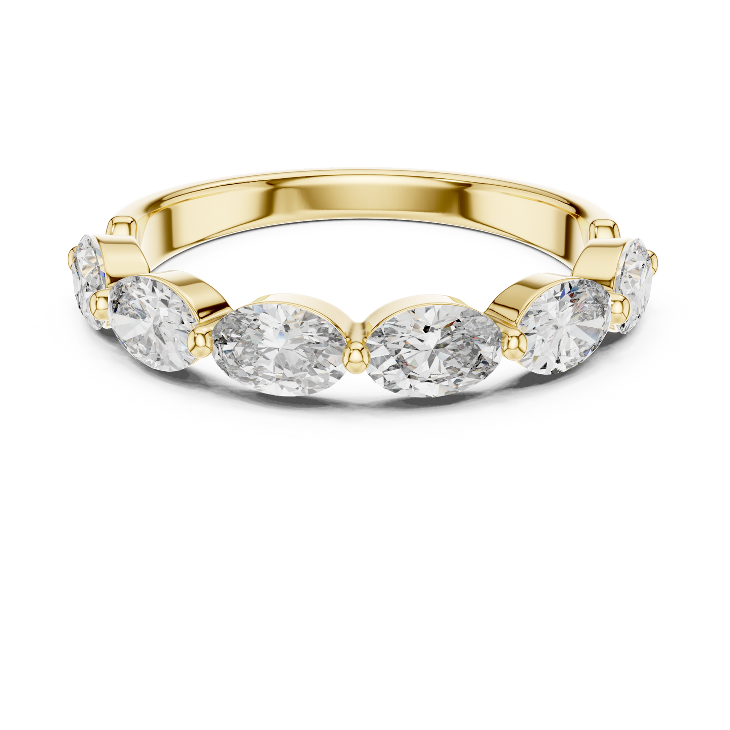 Elegant Gold-Tone Oval Crystal Eternity Band