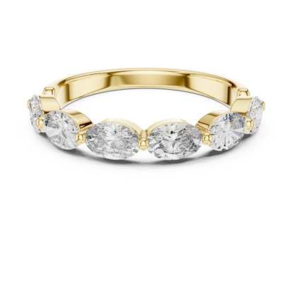 Elegant Gold-Tone Oval Crystal Eternity Band