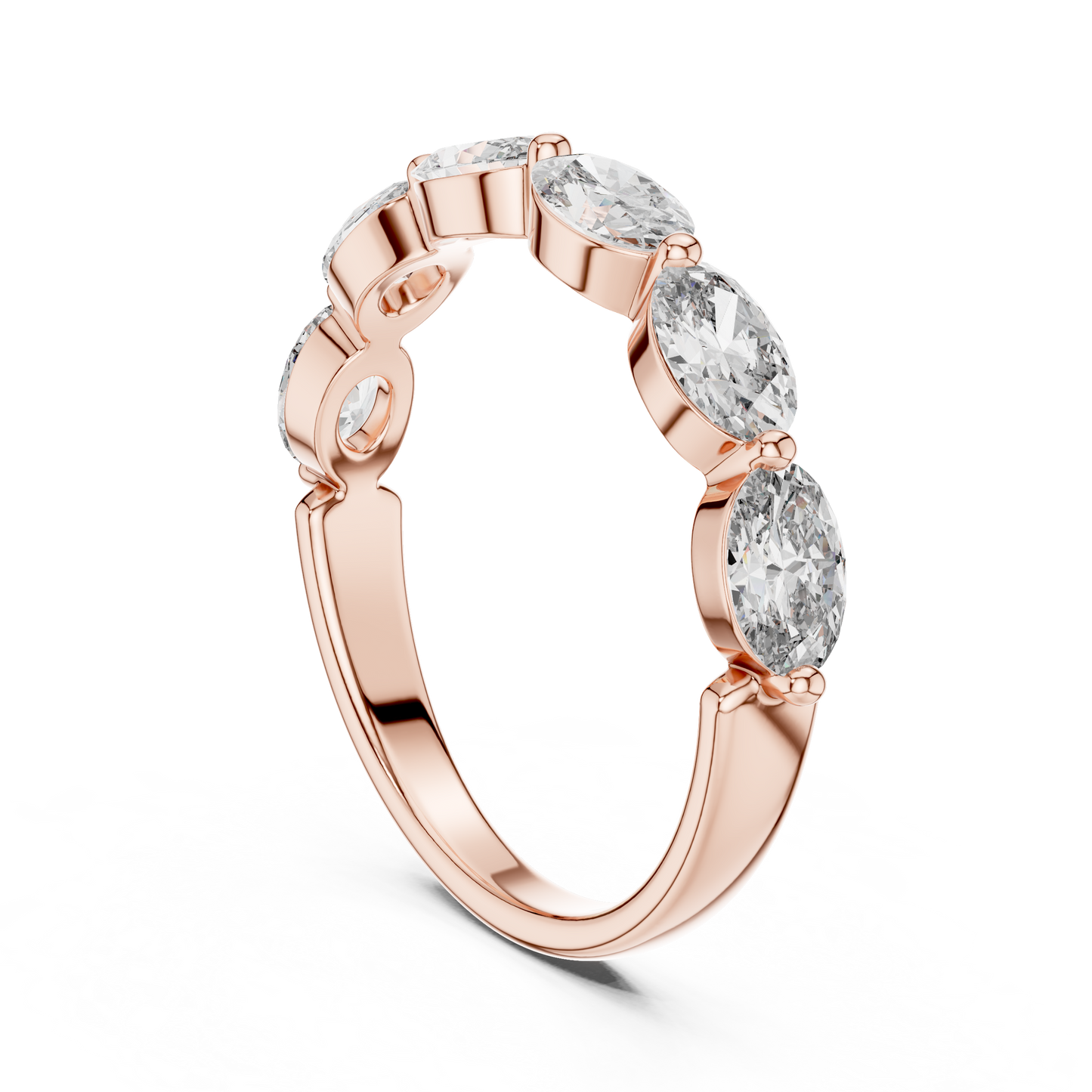 Elegant Gold-Tone Oval Crystal Eternity Band