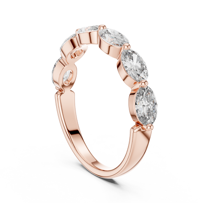 Elegant Gold-Tone Oval Crystal Eternity Band