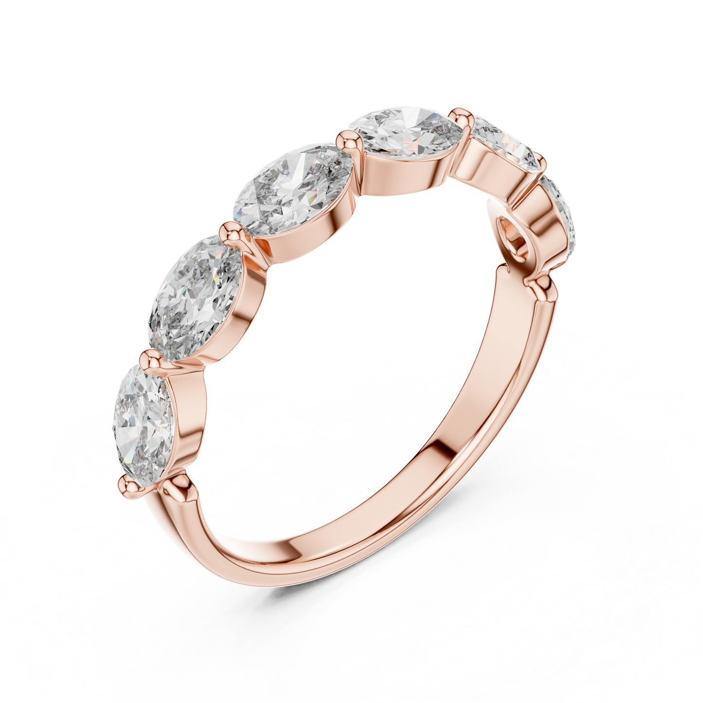 Elegant Gold-Tone Oval Crystal Eternity Band