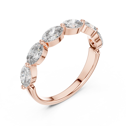 Elegant Gold-Tone Oval Crystal Eternity Band