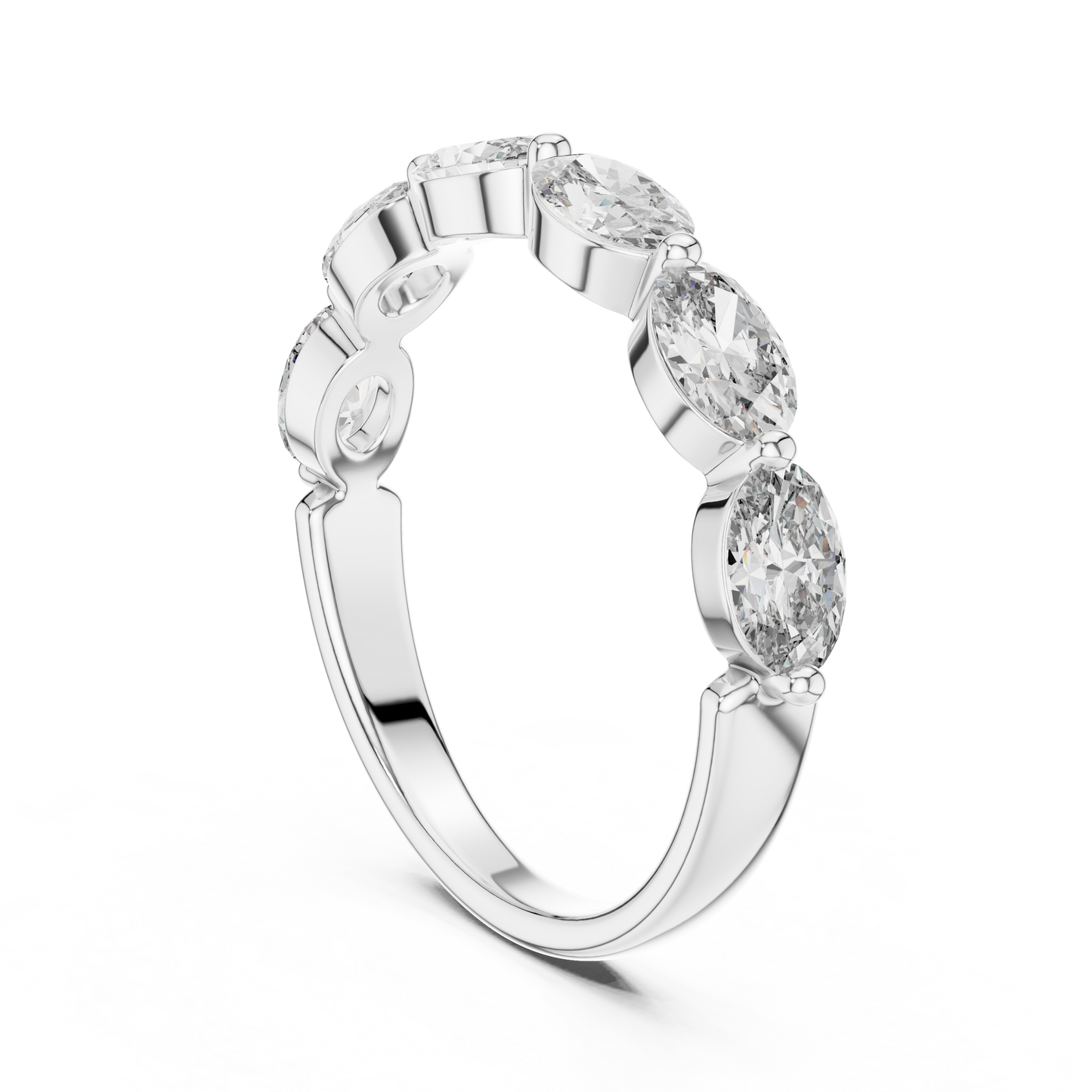 Elegant Gold-Tone Oval Crystal Eternity Band