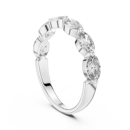 Elegant Gold-Tone Oval Crystal Eternity Band