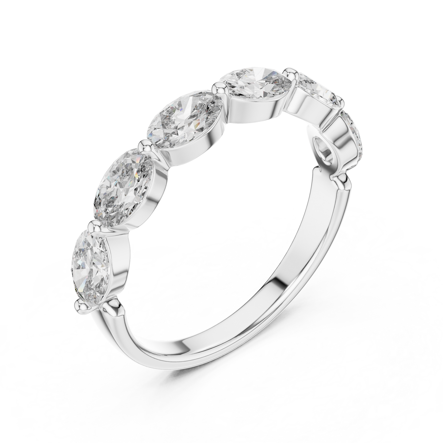 Elegant Gold-Tone Oval Crystal Eternity Band