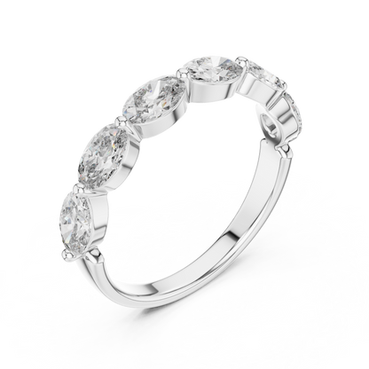 Elegant Gold-Tone Oval Crystal Eternity Band