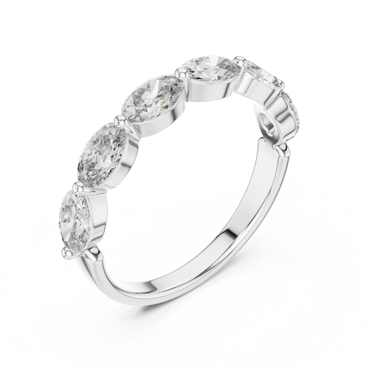 Elegant Gold-Tone Oval Crystal Eternity Band