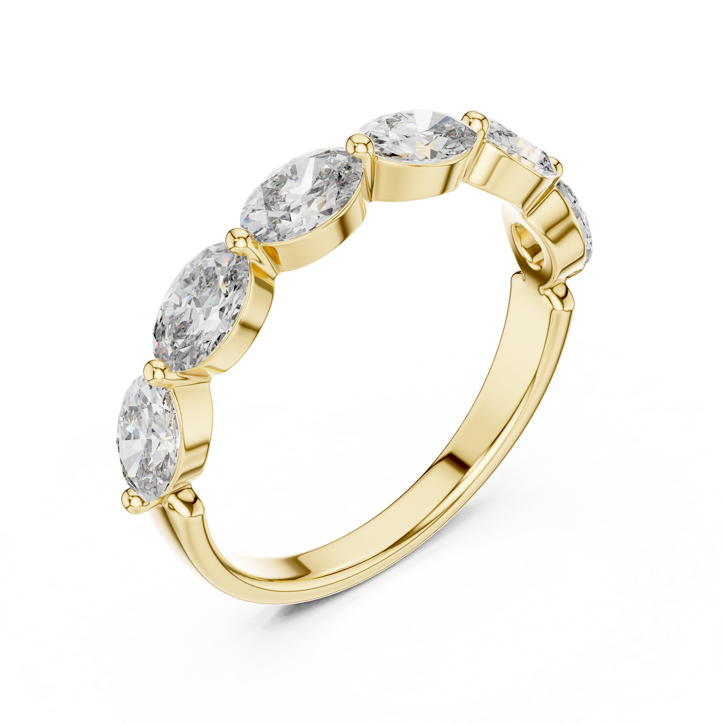 Elegant Gold-Tone Oval Crystal Eternity Band