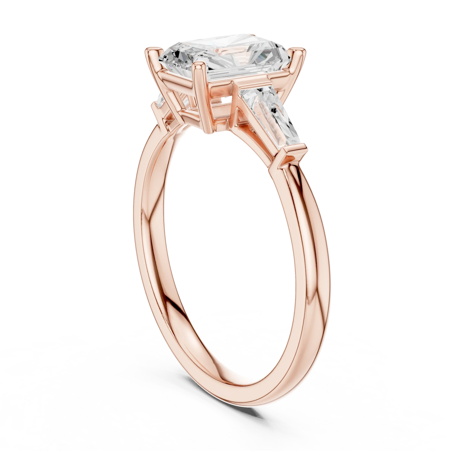 Radiant Three Stone Ring