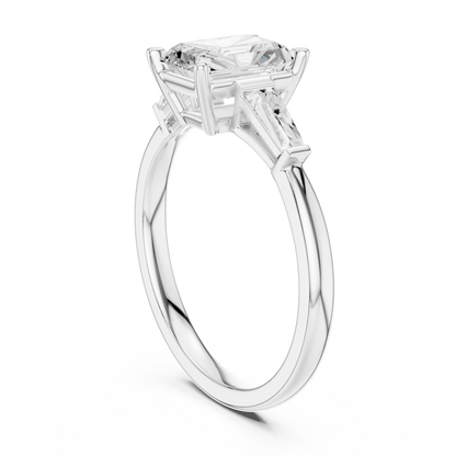 Radiant Three Stone Ring