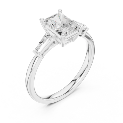 Radiant Three Stone Ring