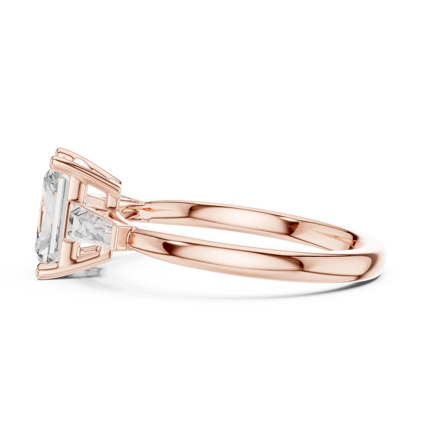 Radiant Three Stone Ring
