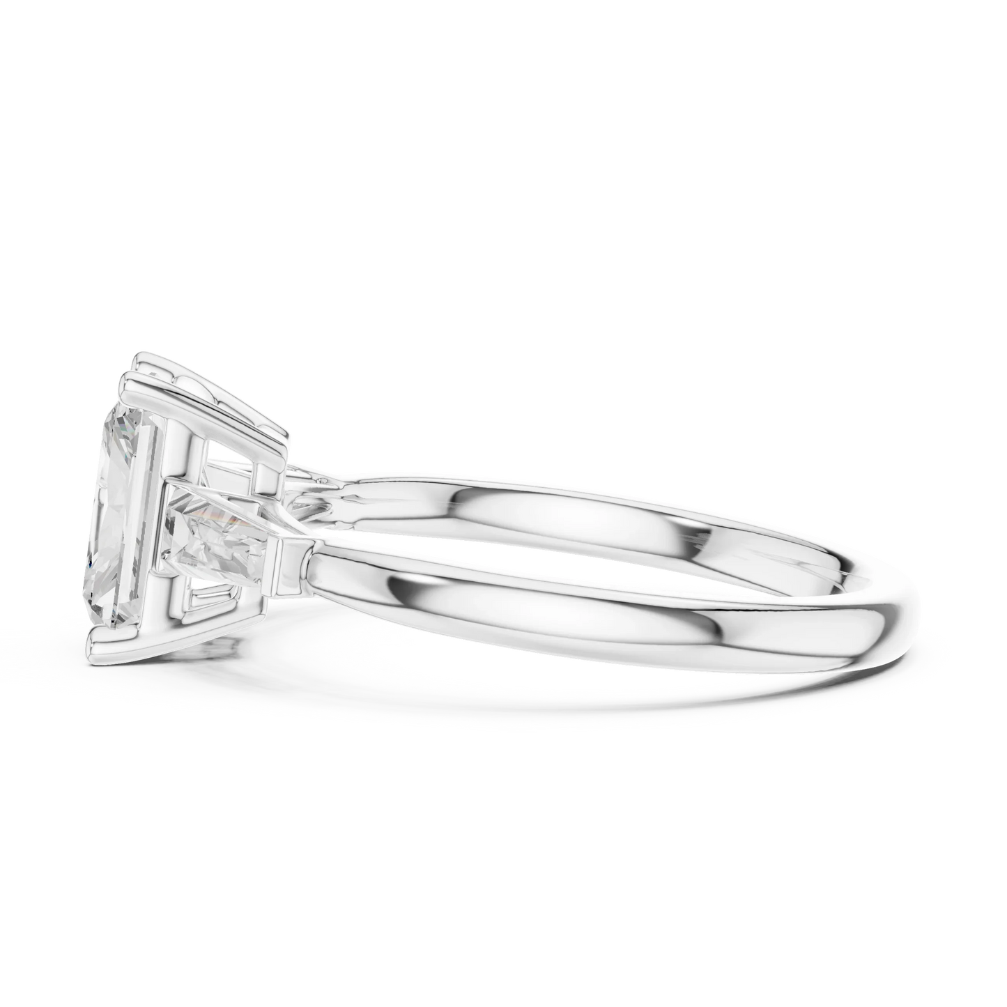 Radiant Three Stone Ring