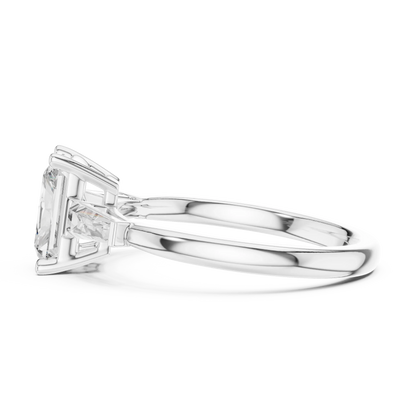 Radiant Three Stone Ring