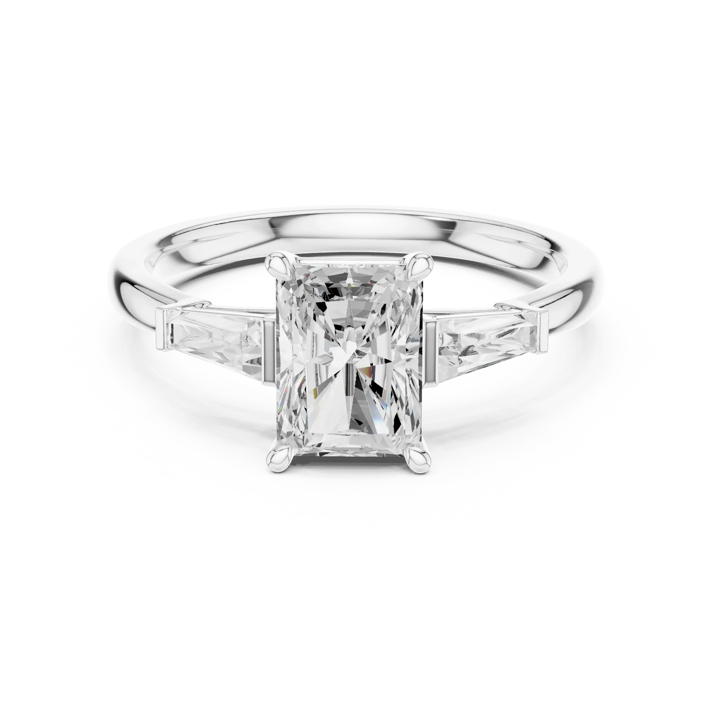 Radiant Three Stone Ring