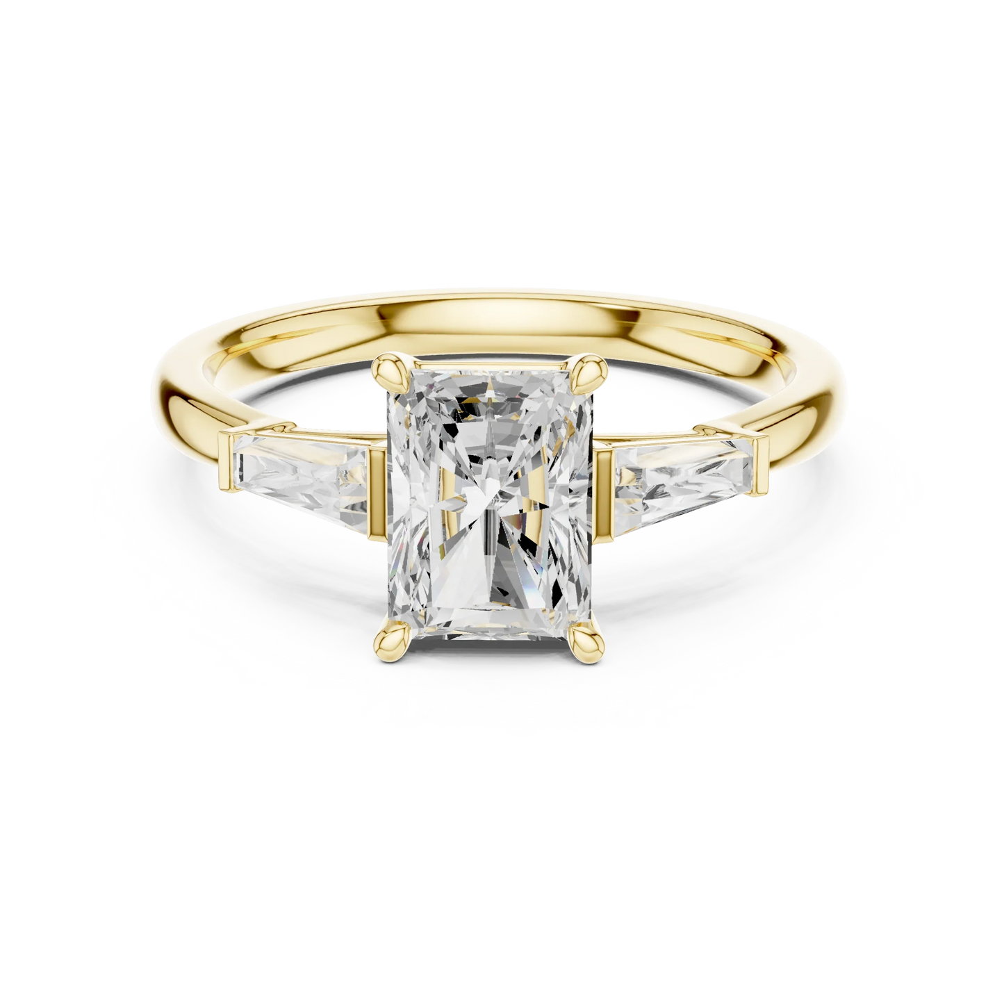 Radiant Three Stone Ring