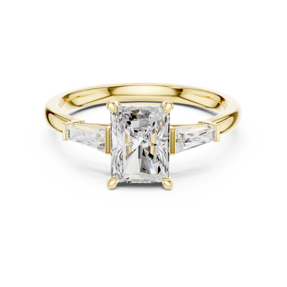 Radiant Three Stone Ring