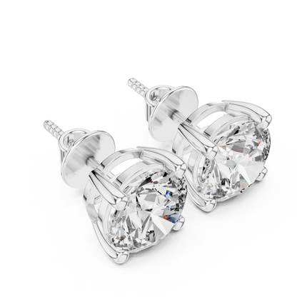 Classic Round Solitaire Diamond Stud Earrings