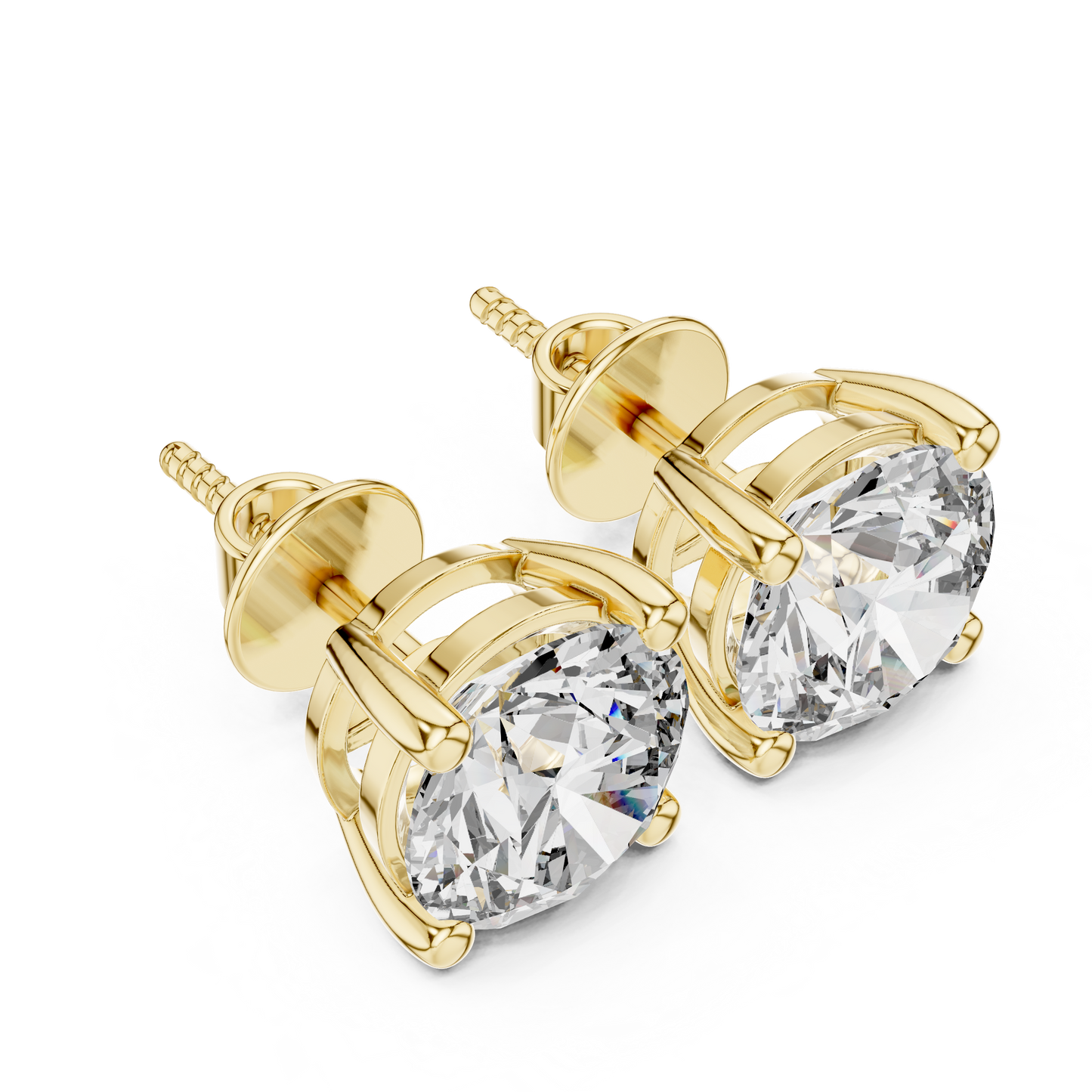 Classic Round Solitaire Diamond Stud Earrings