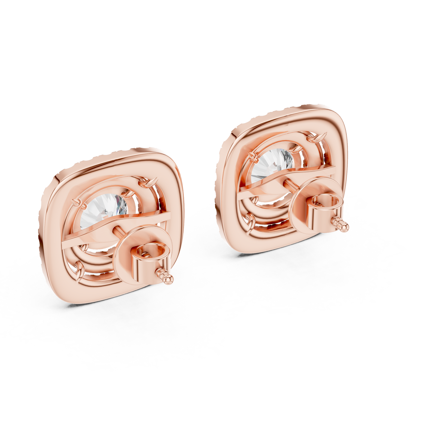 Halo Diamond Stud Earrings