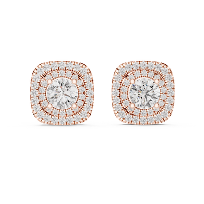 Halo Diamond Stud Earrings