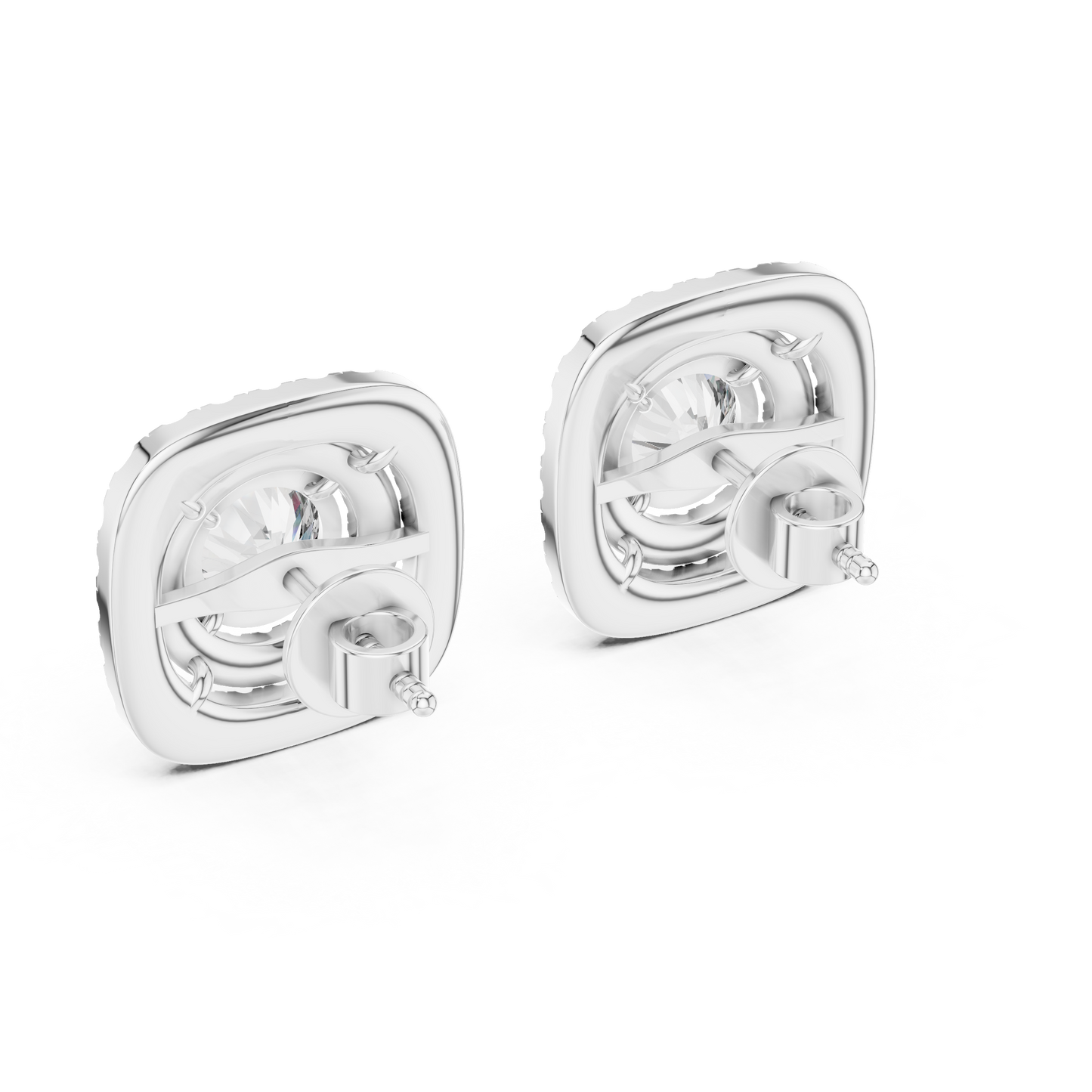 Halo Diamond Stud Earrings