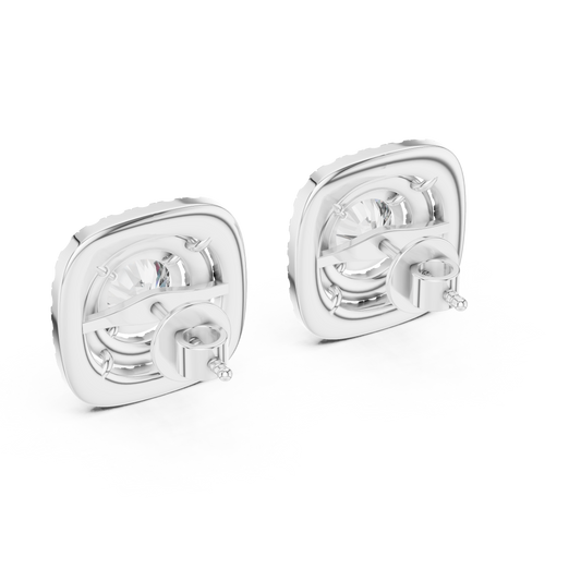 Halo Diamond Stud Earrings