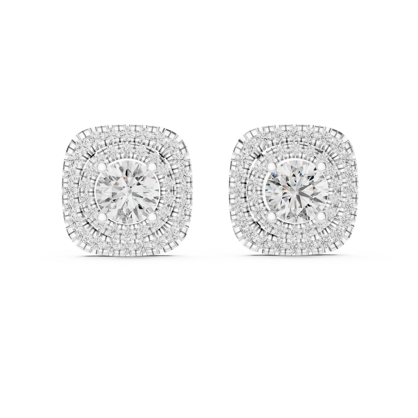 Halo Diamond Stud Earrings