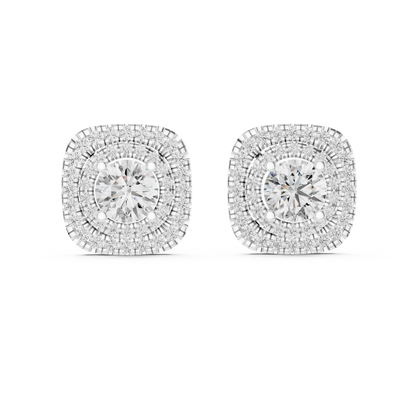 Halo Diamond Stud Earrings