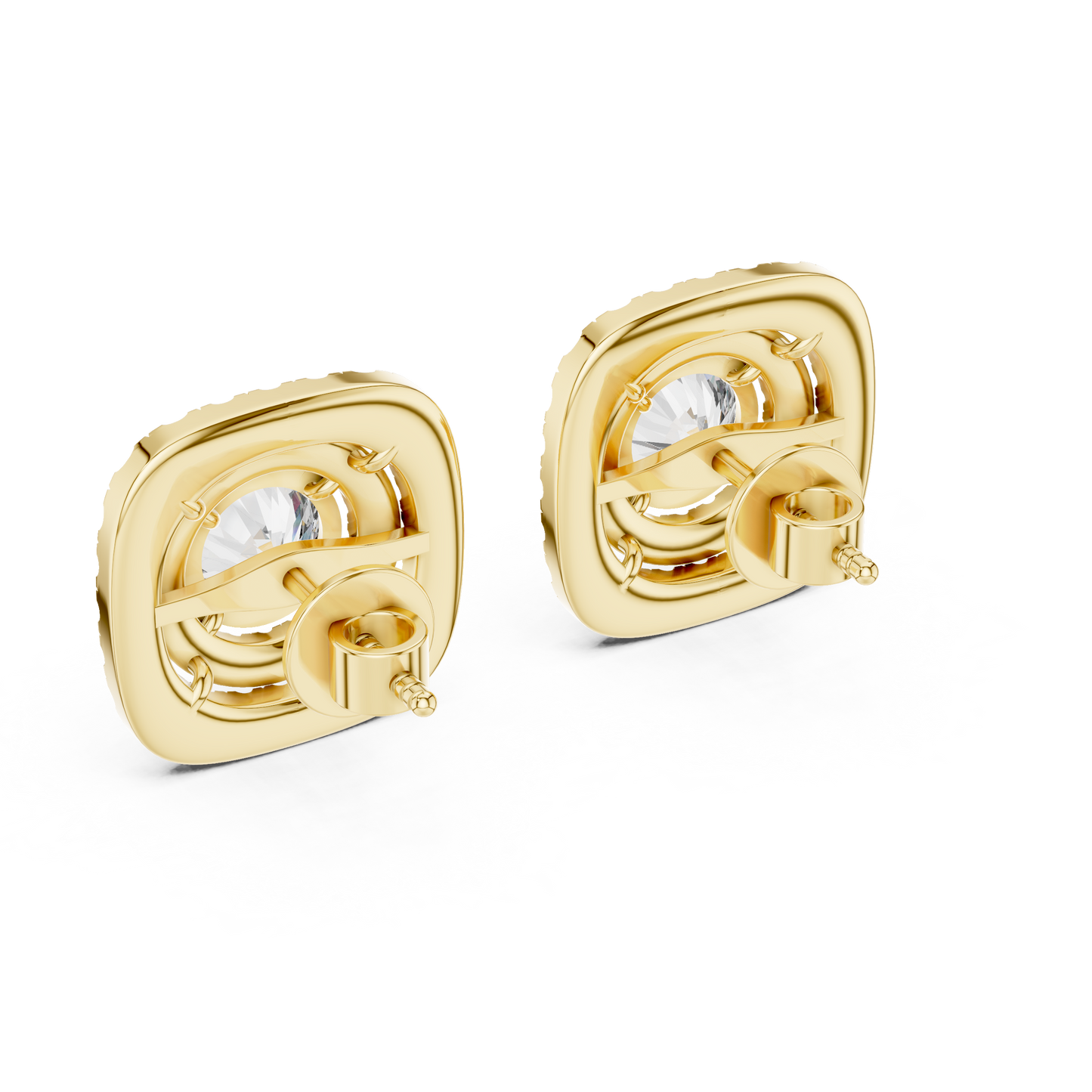 Halo Diamond Stud Earrings